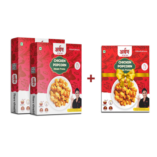 Chicken popcorn premix product buy 2 products get 1 free  