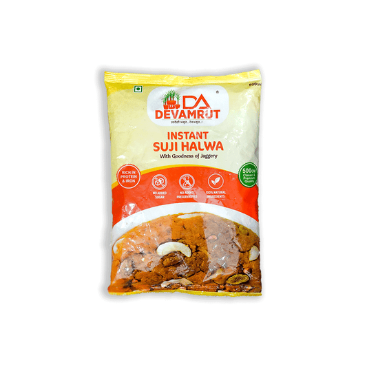 Instant suji halwa mix for a warm, sweet dish.